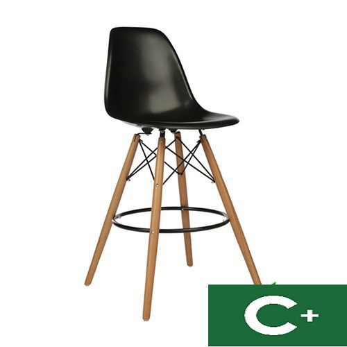 Ghế quầy bar chân gỗ lưng nhựa Eames hiện đại TH3127