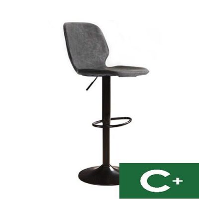 Ghế quầy bar yên da chân nâng hạ đen cổ điển TH3277